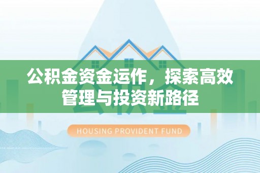 宜君公积金资金运作，探索高效管理与投资新路径